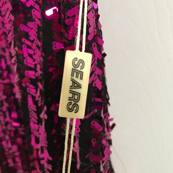 NWT Vintage Jolie SEARS Sequin Mini Shift Dress Size 10 Magenta Formal Party - Picture 5 of 7